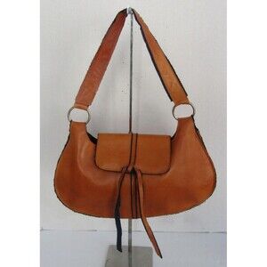 Lelya Shoulder Bag Brown Leather Hobo Vintage 60s Modern Satchel Purse